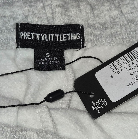 PRETTYLITTLETHING Ash Grey Thigh Pocket Casual Cuffed Joggers Size S - Picture 2 of 7